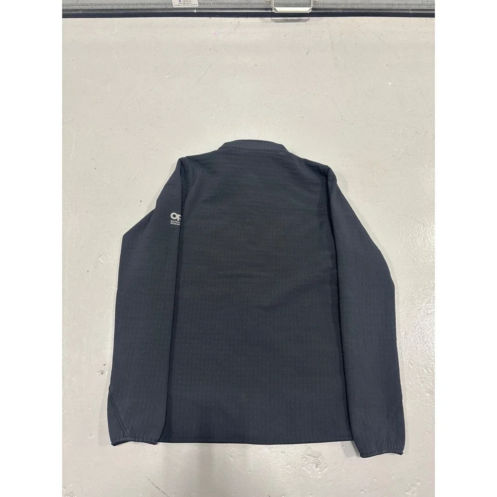 Outdoor Research Men Medium Full Zip Grid Fleece Jacket Charcoal Gray